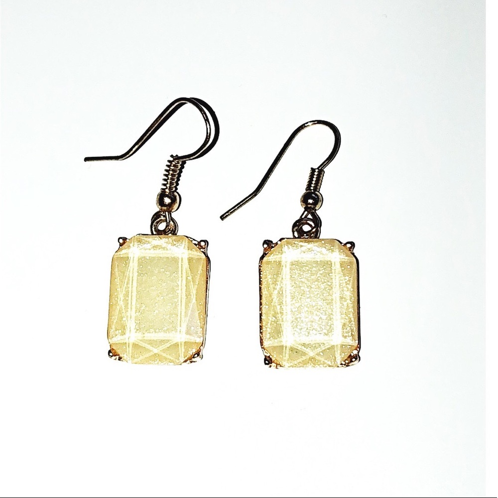 Yellow Stone Hanging Earrings